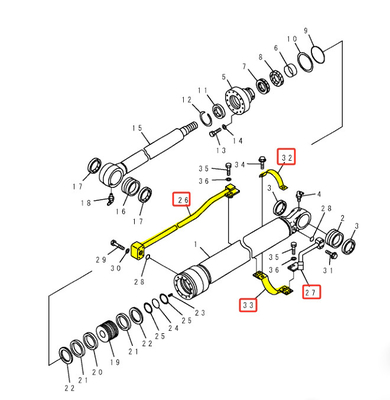 KOMATSU PC120 PC130 Excavator Pressure Oil Pipe For Hydraulic Cylinder And Iron Pipe