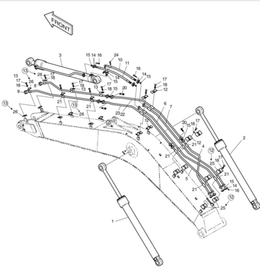 Construction Works Essential High DH300LC-7 Cylinder Oil Pipe for Doosan Excavator
