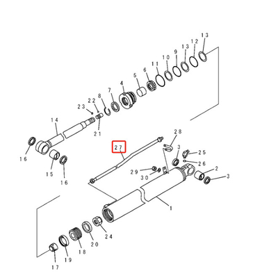 PC60 Excavator Pipelines Hydraulic Oil Cylinder Steel Pipe 201-63-64770 201-62-74110