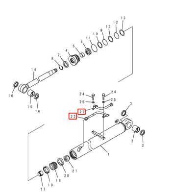 PC60 Excavator Pipelines Hydraulic Oil Cylinder Steel Pipe 201-63-64770 201-62-74110
