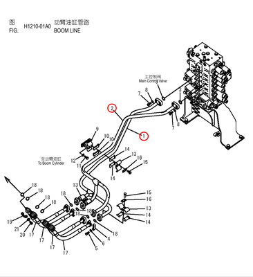 KOMATSU PC200 Excavator Pipelines Excavator Hydraulic Pipes For Construction Machinery