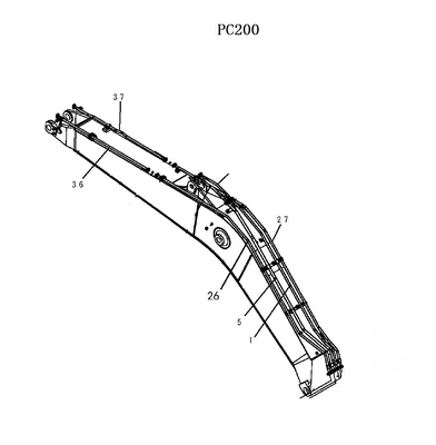 KOMATSU PC200 Excavator Pipelines Excavator Hydraulic Pipes For Construction Machinery