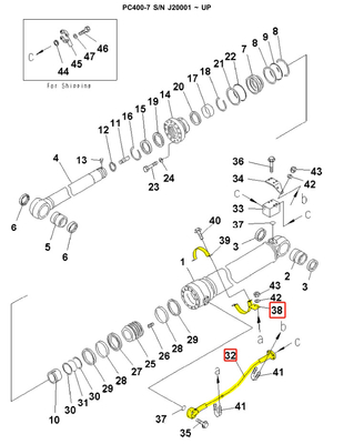 PC400 Excavator Pipelines Oil Cylinder Steel Pipe 208-62-71560 208-62-71570 208-62-71580