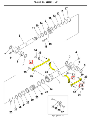 PC400 Excavator Pipelines Oil Cylinder Steel Pipe 208-62-71560 208-62-71570 208-62-71580