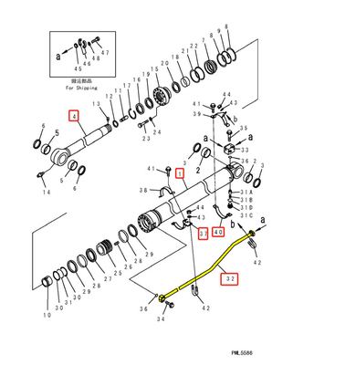 PC360 300 Excavator Hydraulic Oil Cylinder Steel Pipe For Construction Works