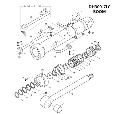 Doosan DH300 Excavator Pipe Clamp Hydraulic Cylinder Pipe Clamp Hard Tube Fixture