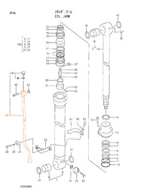 Excavator Spare Parts Top ZAX120 Cylinder Oil Pipe for Hitachi Tube