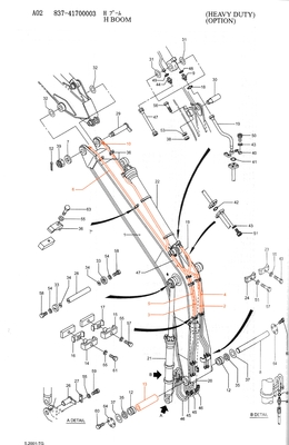 HD820 Excavator Hydraulic Oil Cylinder Steel Pipe Tubing Pipe Cylinder Pipeline for Repair