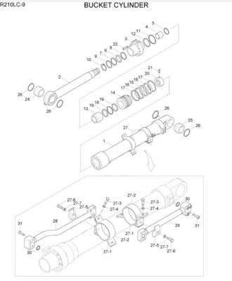 Excavator Hydraulic Bucket Pipe Return Pipe Iron Pipe For Hyundai R210 R215