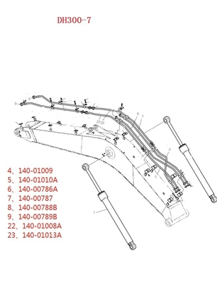 Doosan DH300LC-7 Excavator Pipelines Hydraulic Distributor Boom Confluence Pipe