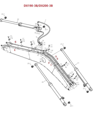 DX190 DX200 Hydraulic Cylinder Fixing Pipe For Excavators And Hard Tube Fixture