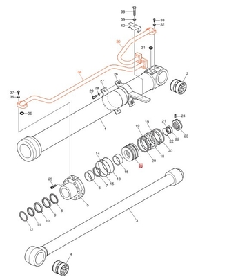 DX190 DX200 Hydraulic Cylinder Fixing Pipe For Excavators And Hard Tube Fixture