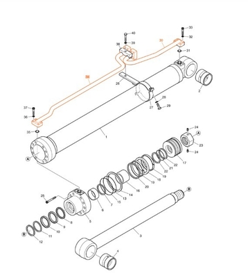 Hydraulic DX200A Excavator Bucket Pipe System For Machinery Repair Shops