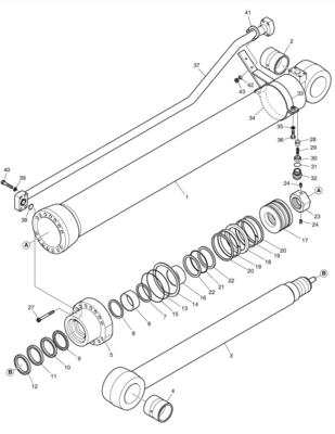 DX200A Hydraulic Excavator Middle Arm Pipe For Excavators In Energy Mining