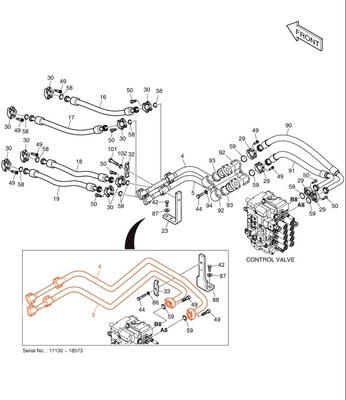 Economical And Practical DX200A Excavator Pipelines seamless Hydraulic System