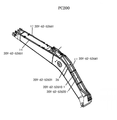 PC200-8MO Hydraulic System Distributor Bucket Pipe and Return Pipe for Excavator Iron Pipe