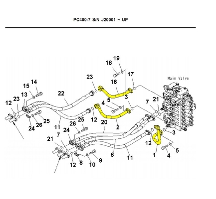 Good PC400 PC450 Hydraulic System Distributor Bucket Pipe for Construction Projects