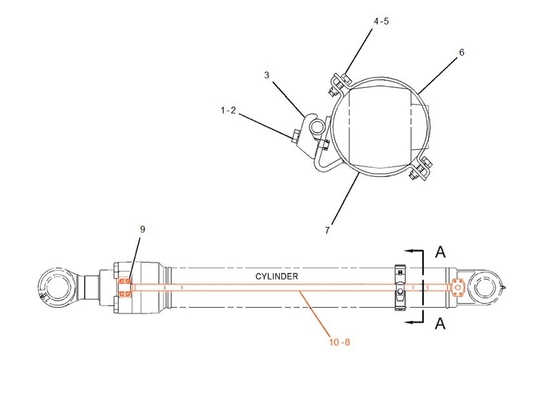Top Cat320d Excavator Hydraulic Cylinder Pipe 274-2547 Bucket Pipe from with Steel Tube