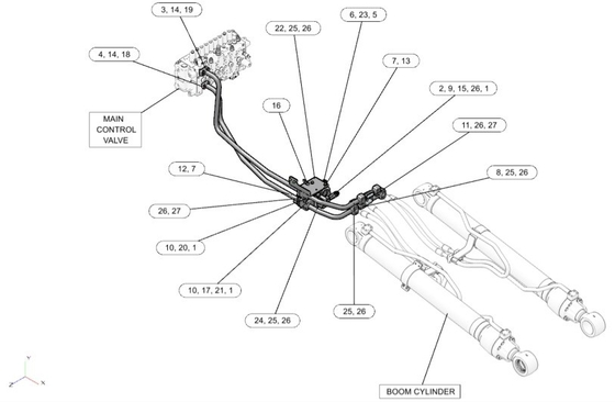 Steel Tube Caterpillar 336D Hydraulic Cylinder Pipe 204-8358 204-8359 for Boom Pipe