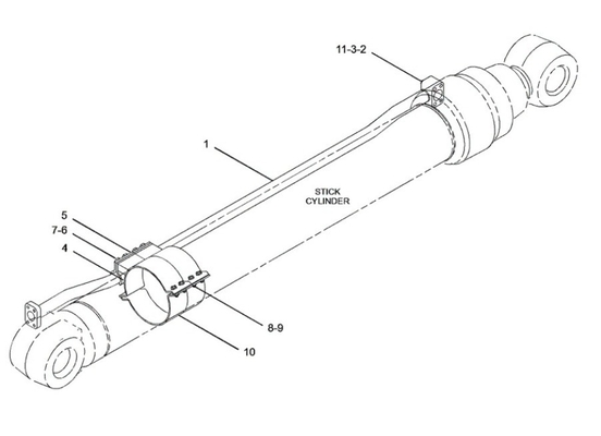 CAT349 Hydraulic Cylinder Pipeline With Excavator Band Kit And Cylinder Clamp