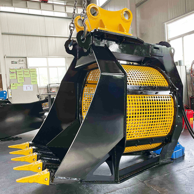 Customized 5 - 40 Ton Excavator Screening Bucket For Sand With Rotating Function