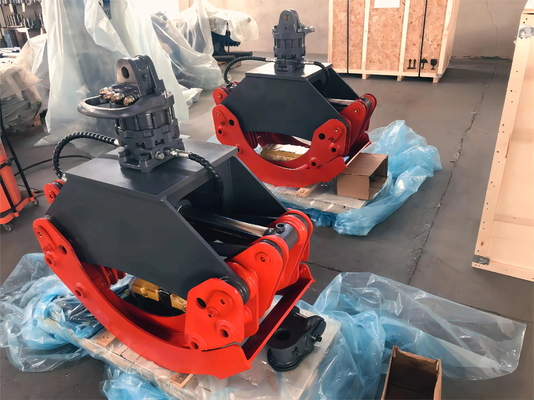 3 ton Hydraulic Excavator Attachments Rotating Wood Grapple Max Jaw Opening 1.5m